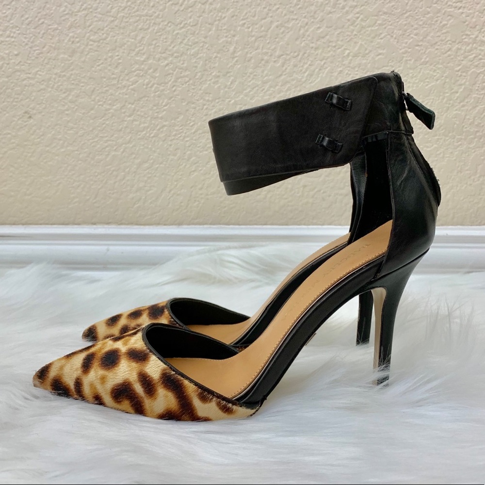 {Badgley Mischka} Leopard Print Ankle Strap Heels
